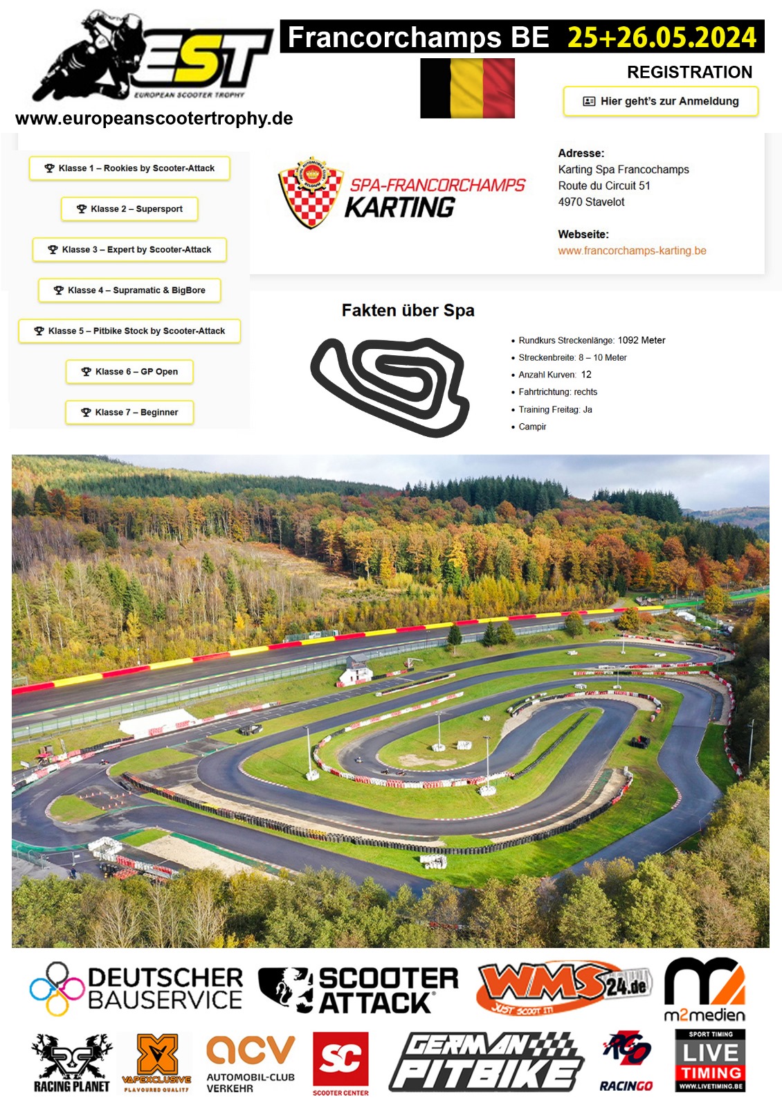 🔥🏁 Der 2. Lauf zur European Scooter Trophy (EST) in Spa steht vor der Tür und es wird wieder ein Wochenende voller Adrenalin und Rennspaß! 🏁🔥